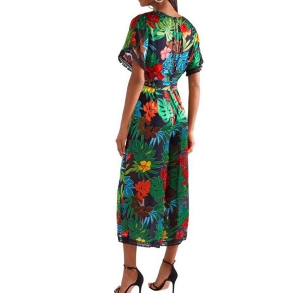 Alice & Olivia Kasia Palm Leaf Devore Jumpsuit 2 - Picture 5 of 16